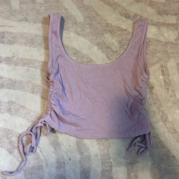 Purple crop top Ribbed Tank - Picture 2 of 3